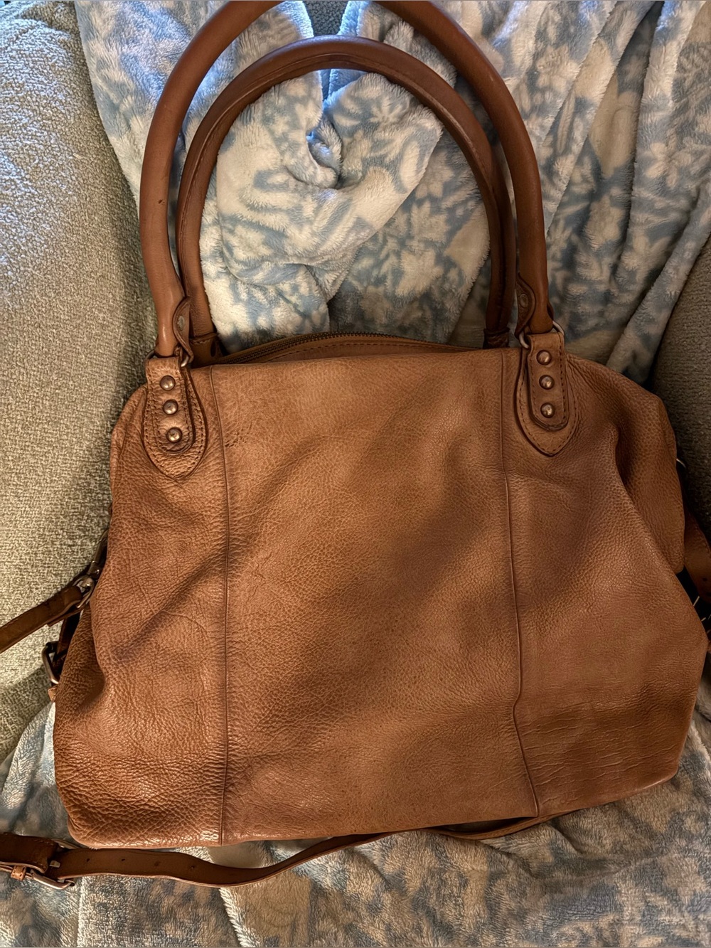 We The Free Brown Leather Tote with Charm - Picture 3 of 16